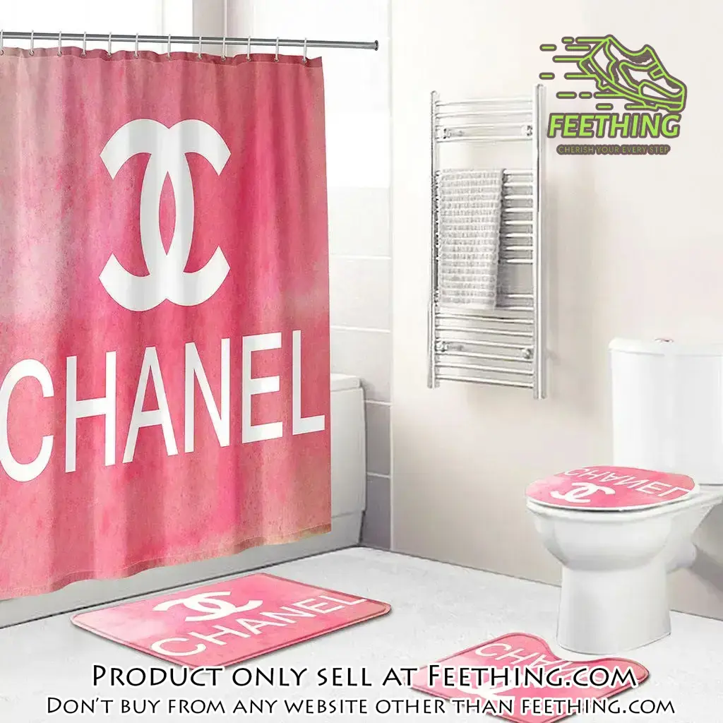 Chanel white logo pinky fashion limited luxury brand bathroom set home decor ft3256854